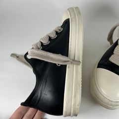 Rick Owens Black Leather Jumbo Lace Ramones Size 10.5
