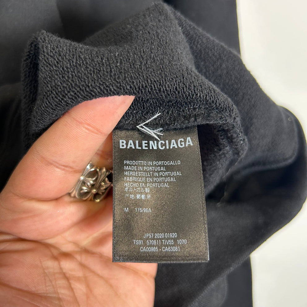 Balenciaga Black Copyright Logo Hoodie Size M