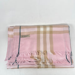 Burberry Pink Nova Check Cashmere Shawl
