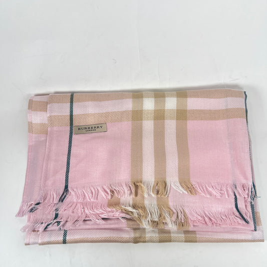 Burberry Pink Nova Check Cashmere Shawl