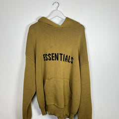 Essentials Olive Knit Hoodie Size L