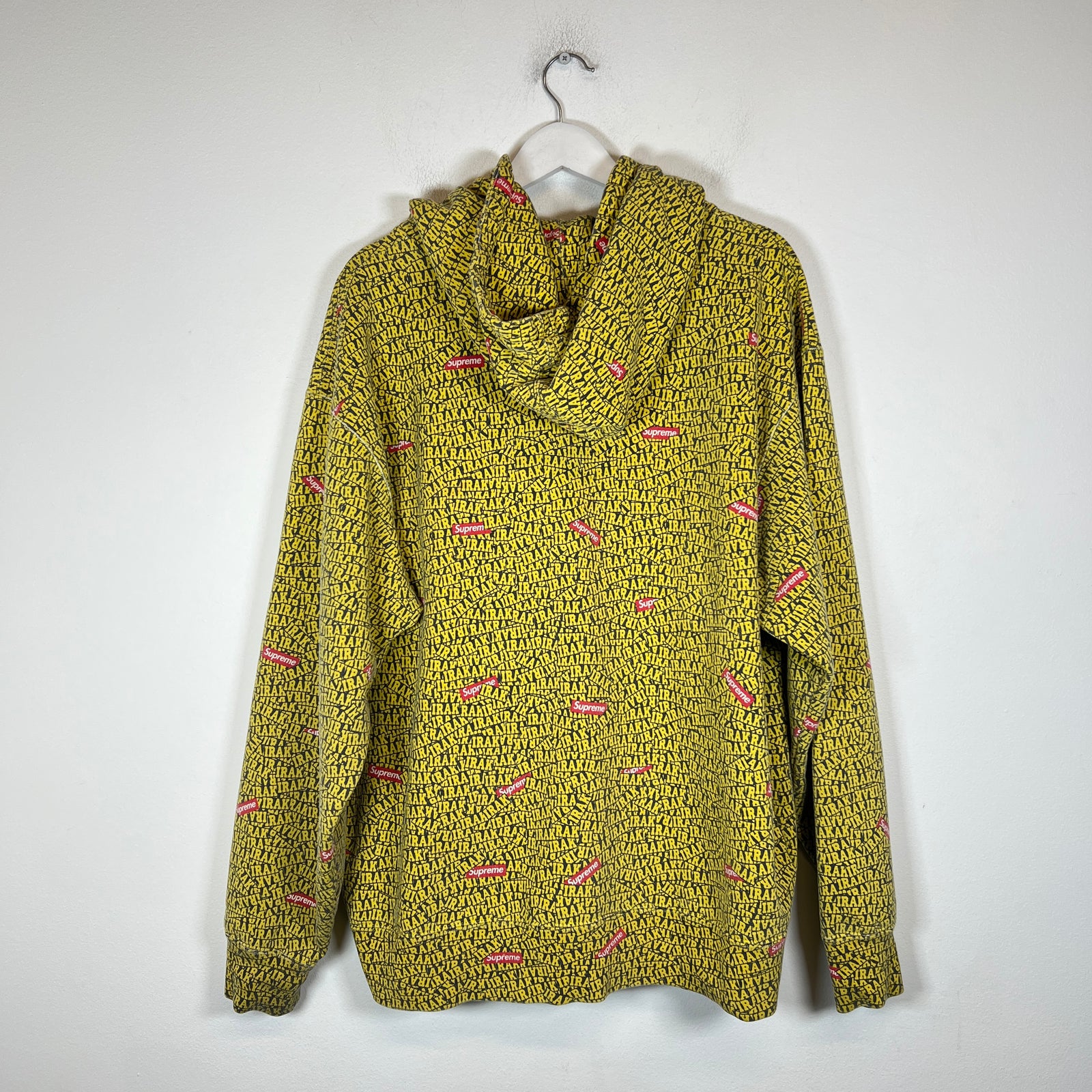 Supreme x IRAK Yellow Zip-Up Hoodie Size XL