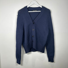 Neil Barret Cable Knit Navy Cardigan Size M