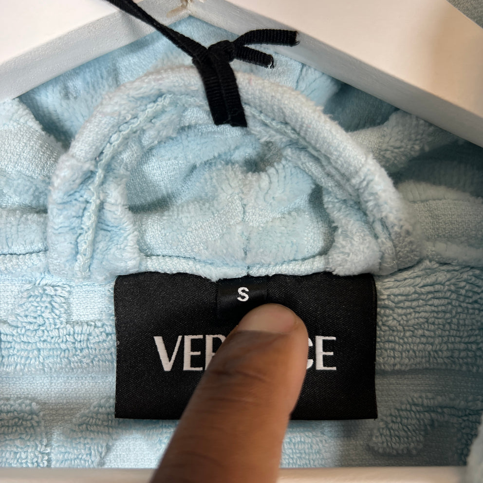 Versace Light Blue Baroque Robe Size S
