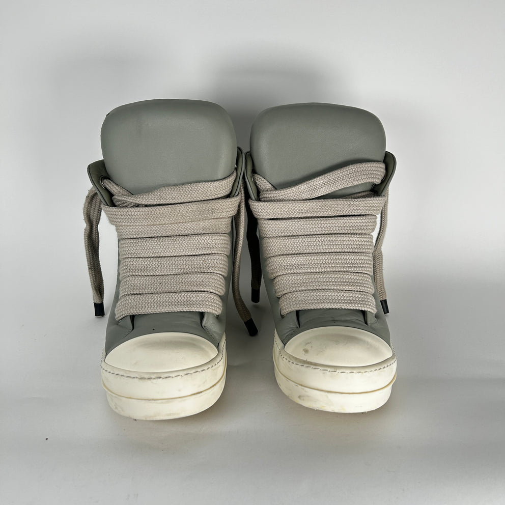 Rick Owens Light Gray Padded Jumbo-Lace Ramone Size 45