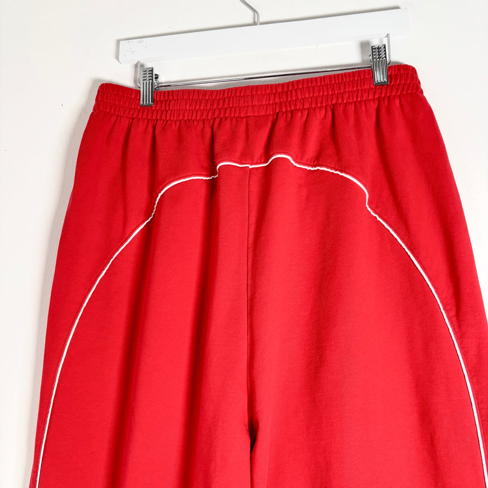 Balenciaga Red/White Soccer Baggy Sweatpants Size M
