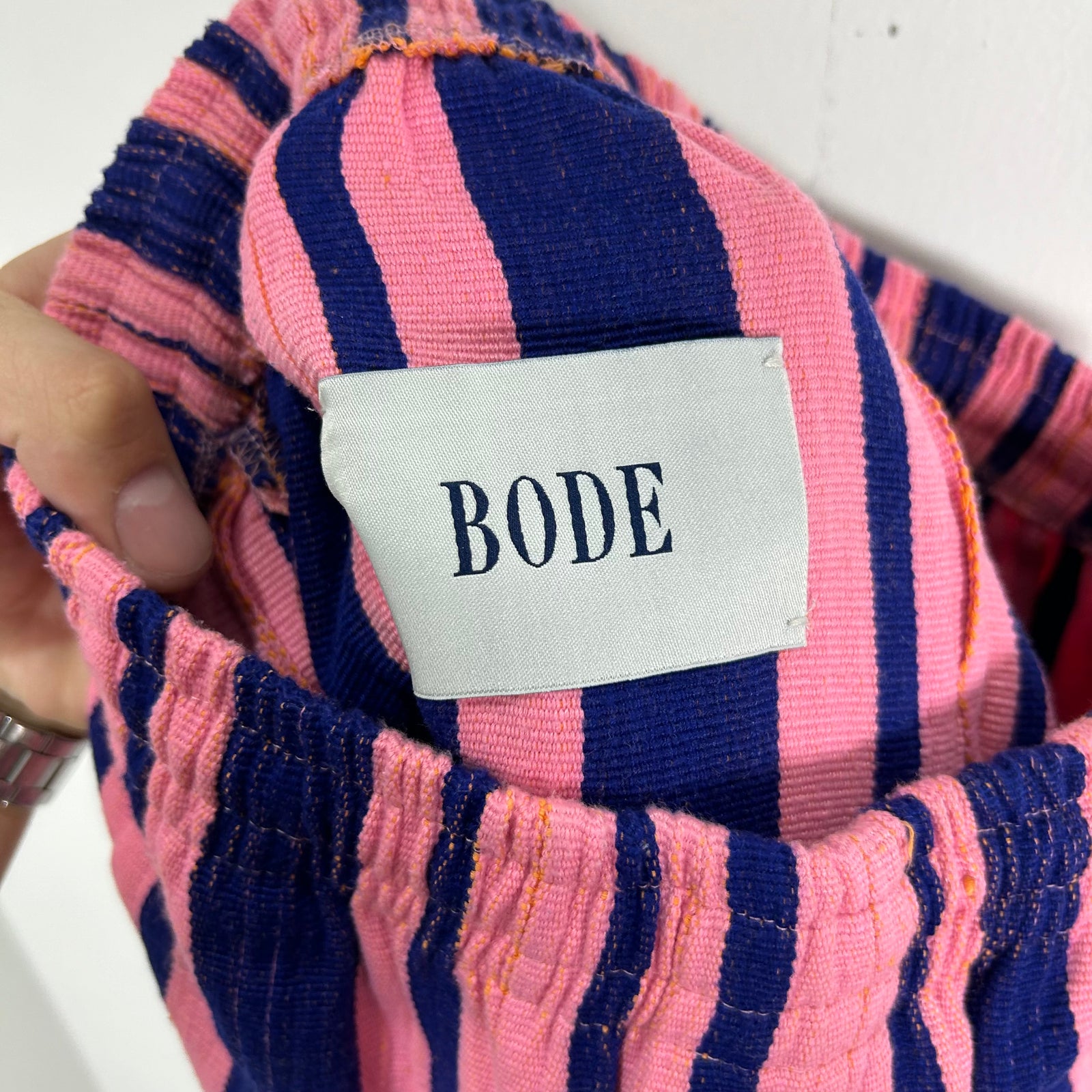 Bode Pink/Blue Striped Shorts Size S/M