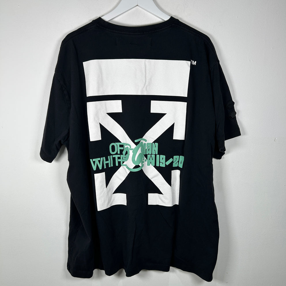 Off-White Water Fall Graphic T-Shirt Size M
