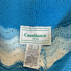 Casablanca Blue Wavy Gradient Crochet Shorts