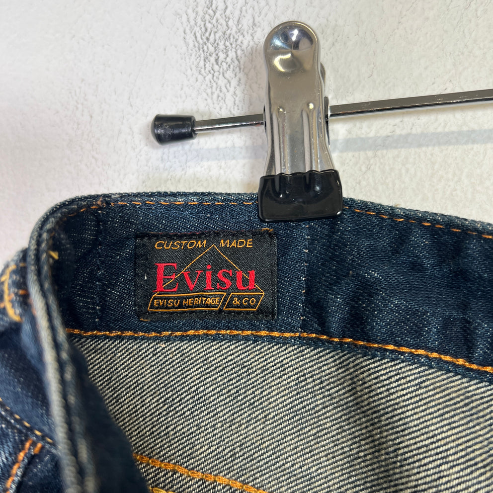 Evisu Seagull-Print Multi Pocket Denim Skirt