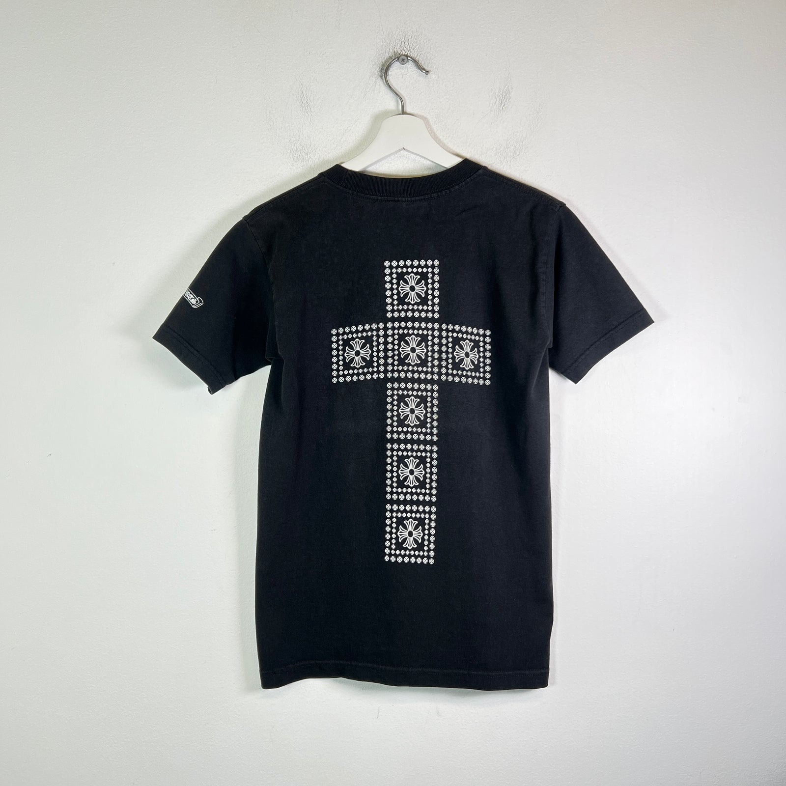 Chrome Hearts Black Vintage Plus Cross Pocket T-Shirt Size S
