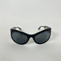 Marc Jacobs Black Gradient Acetate Oval Sunglasses