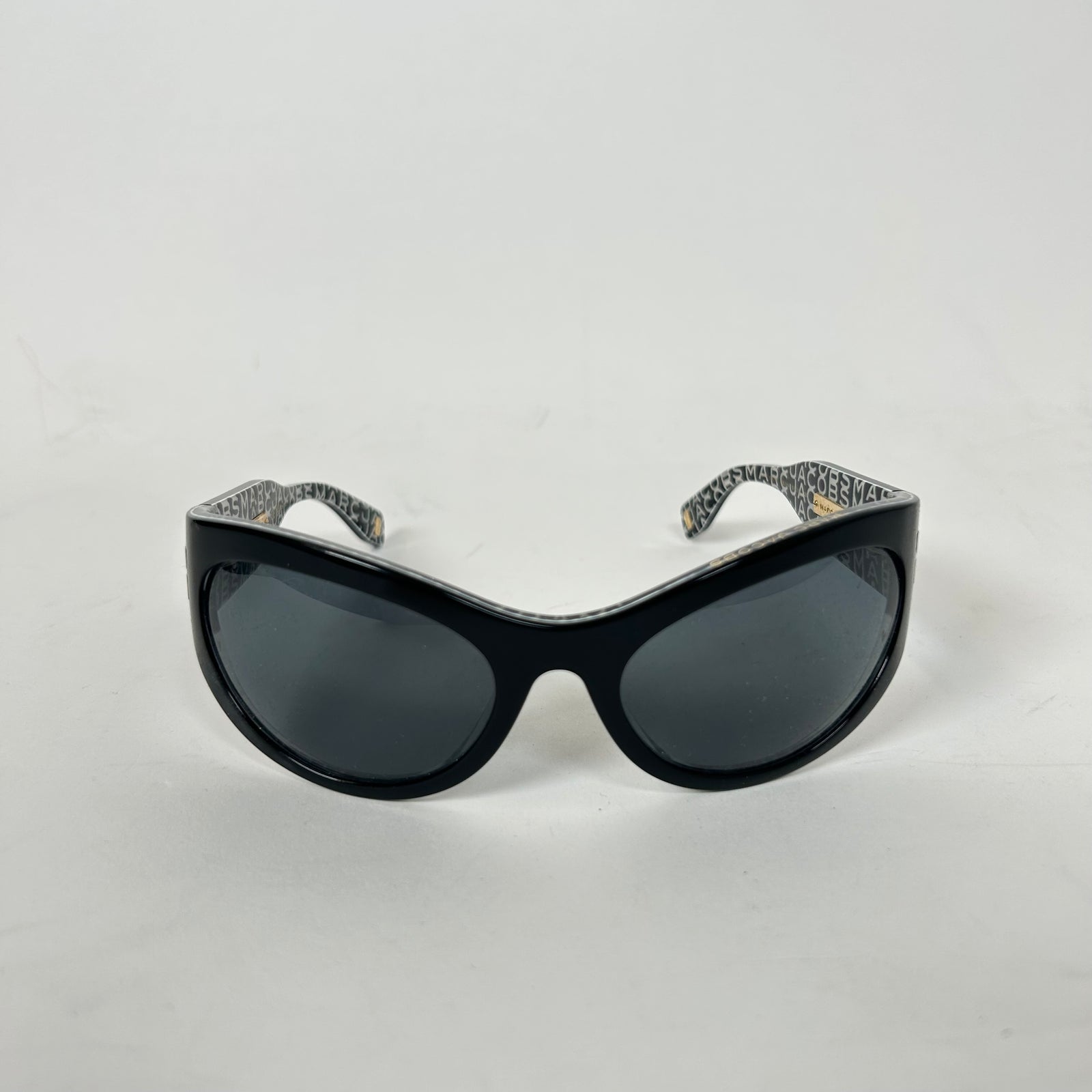 Marc Jacobs Black Gradient Acetate Oval Sunglasses