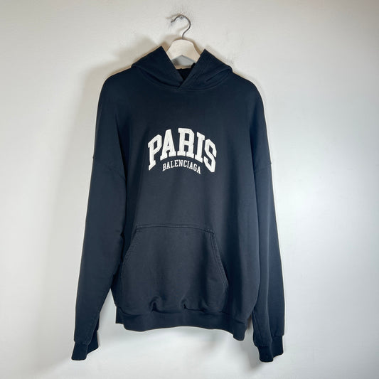 Balenciaga Black Paris Cities Hoodie Size 2