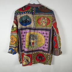 Gucci Reversible Lurex Knit & Silk Cardigan Size M