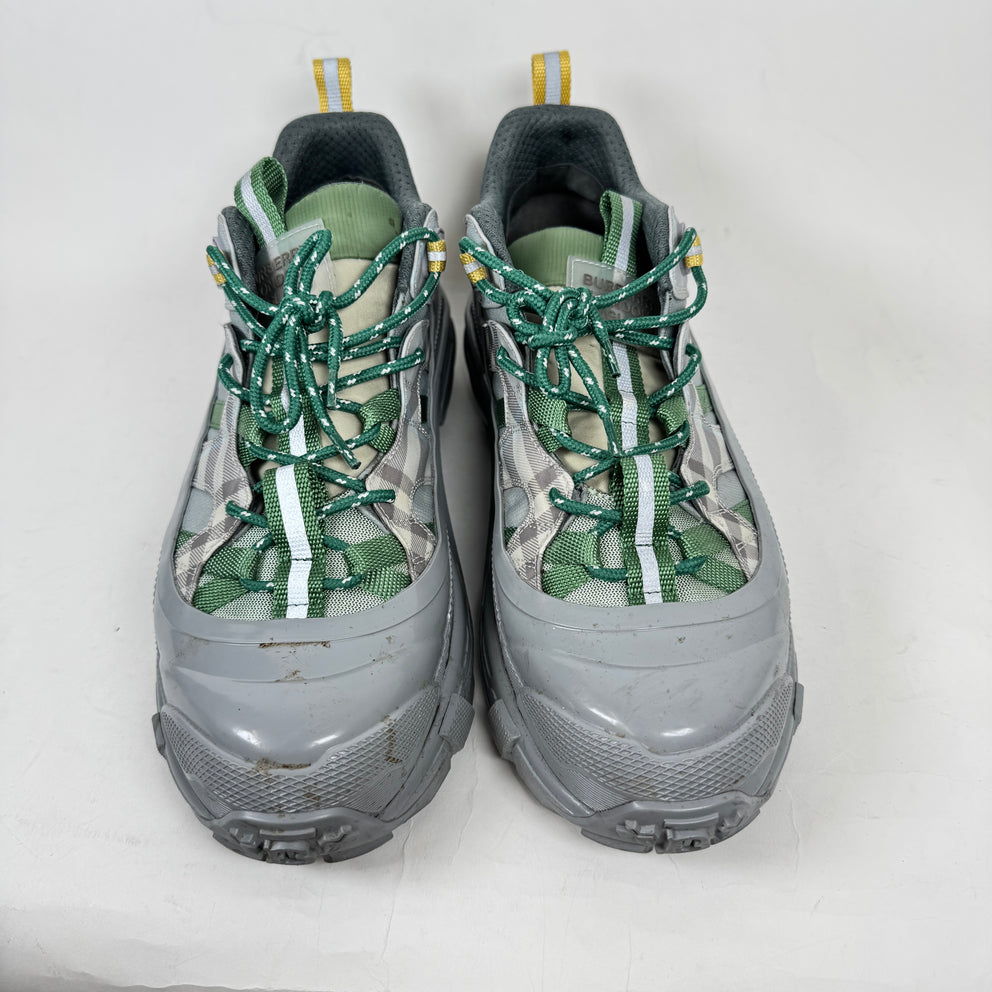 Burberry Grey/Green Check Arthur Sneaker Size 44