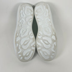 Alexander McQueen White/Green Croc Embossed Sneaker Size 43.5