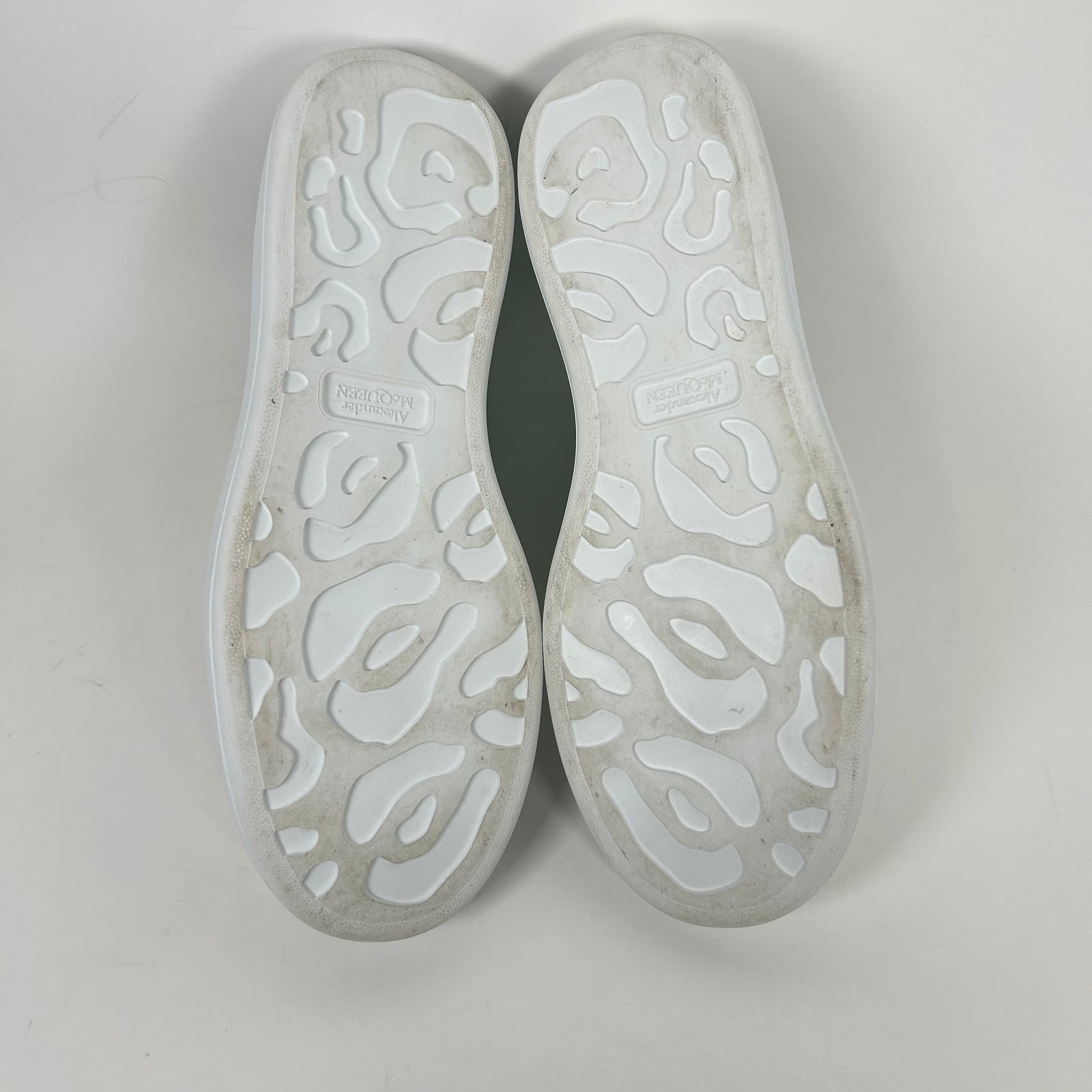 Alexander McQueen White/Green Croc Embossed Sneaker Size 43.5