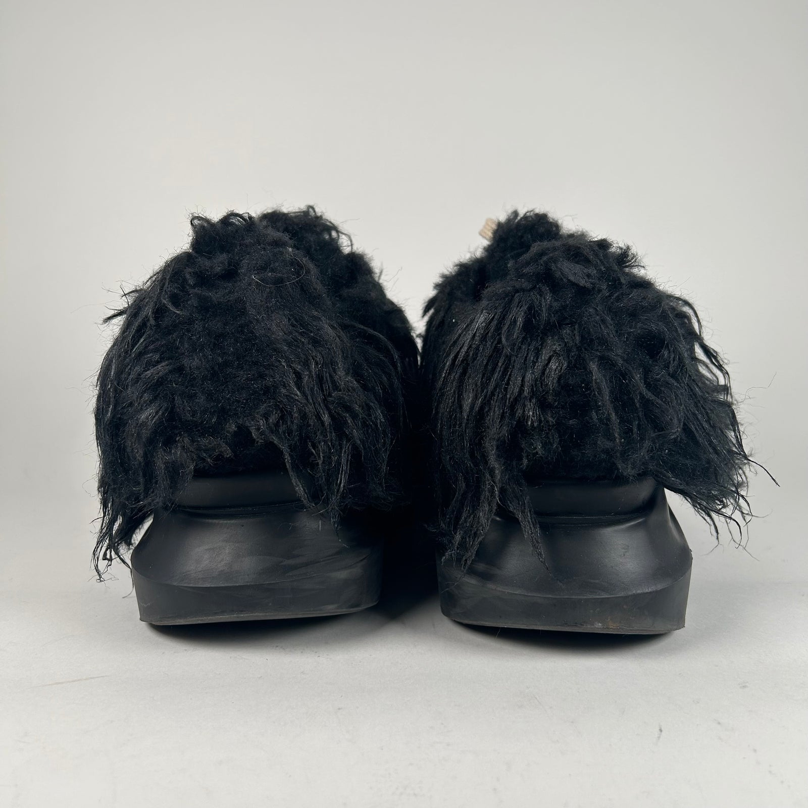 Rick Owens Drkshdw Black Fur Abstract Ramone Low-Top Size 8.5