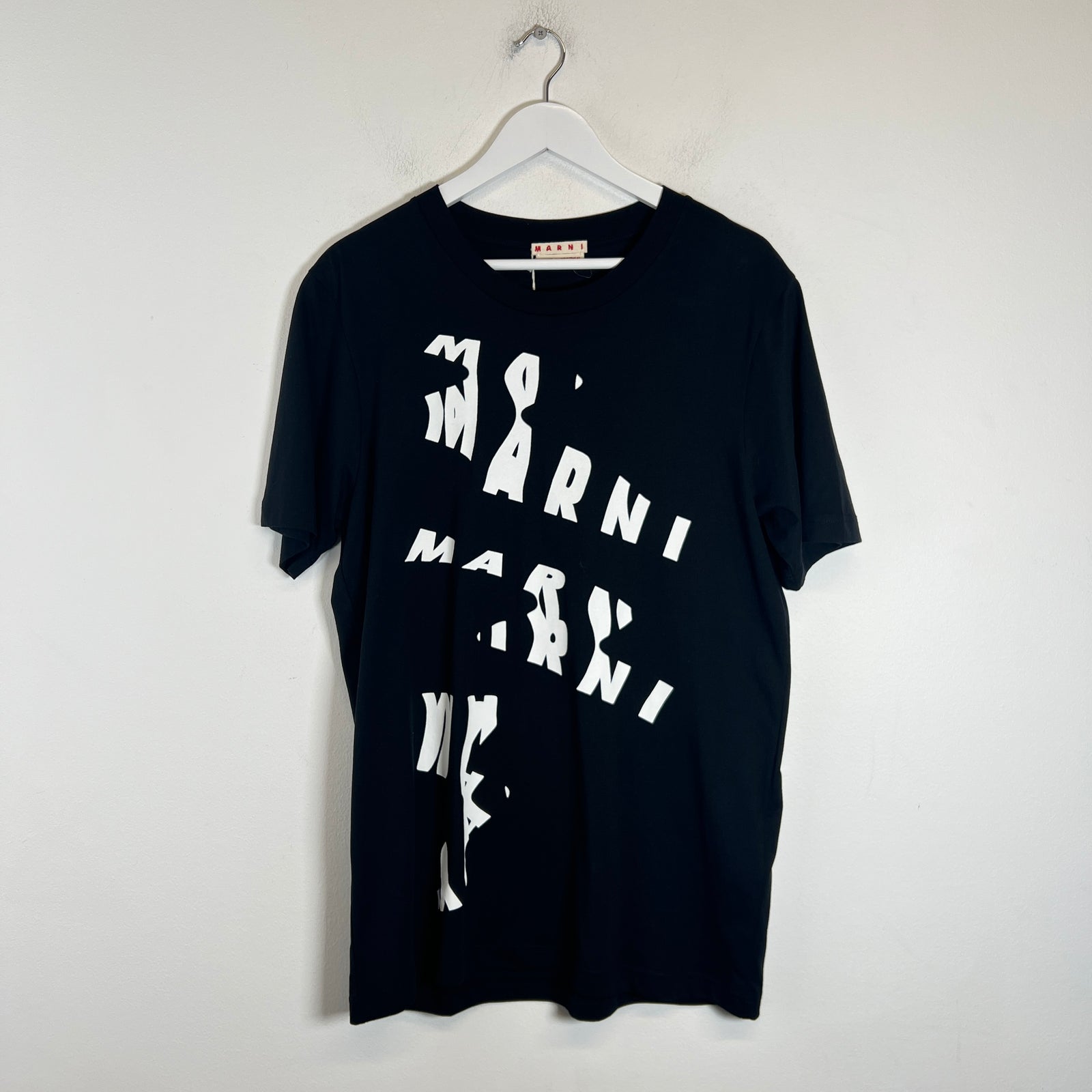Marni Black/White Scanned Logo T-Shirt Size L