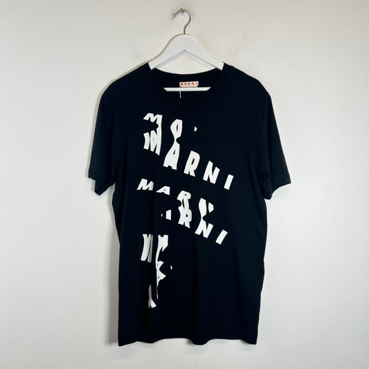 Marni Black/White Scanned Logo T-Shirt Size L