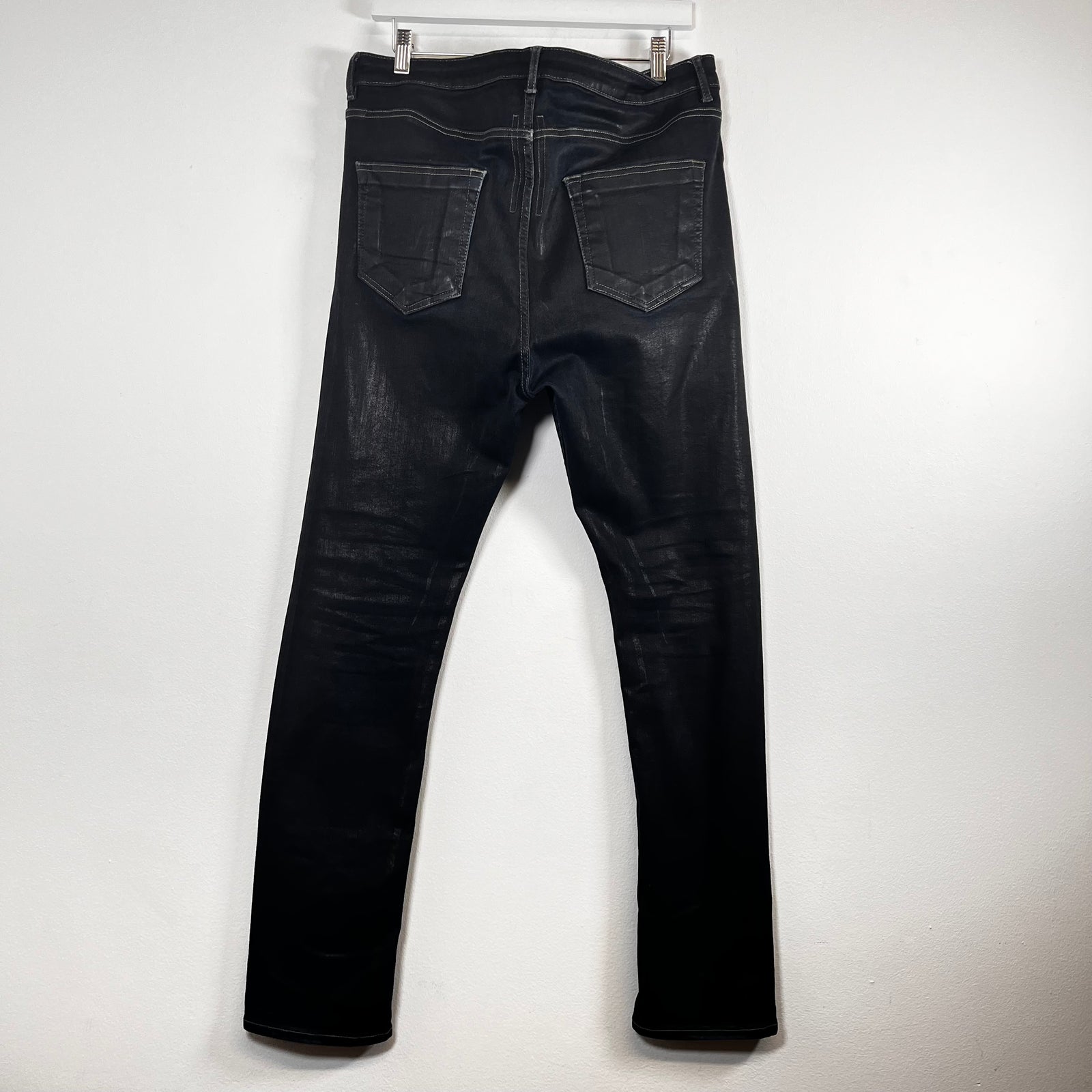 Rick Owens Drkshdw Waxed Indigo Detroit Cut Jeans