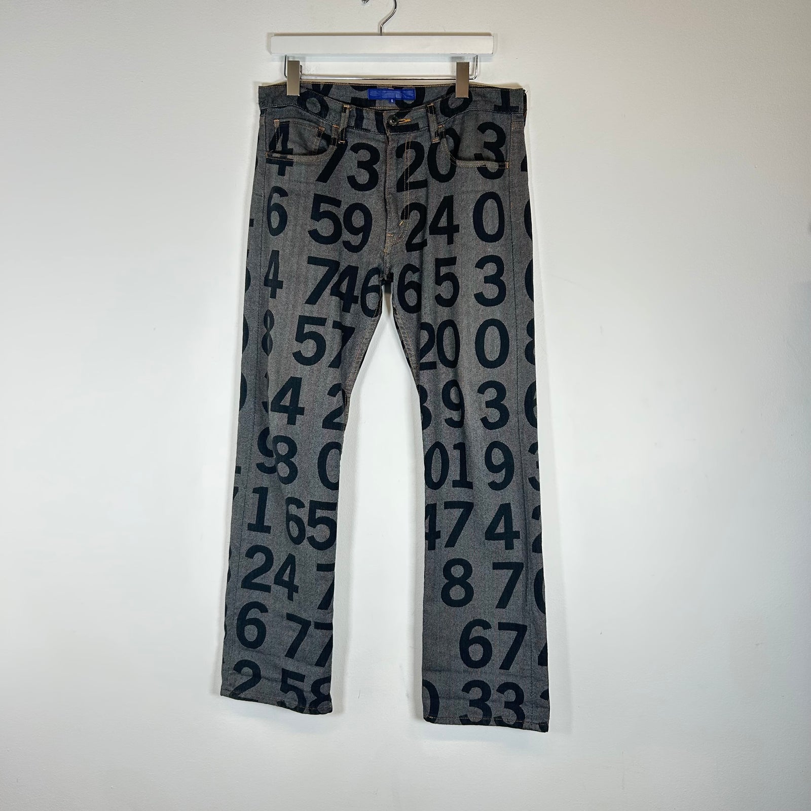 Junya Watanabe AW02 Grey/Black Poem Number Jeans Size S