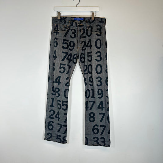 Junya Watanabe SS03 Grey/Black Poem Number Jeans Size S