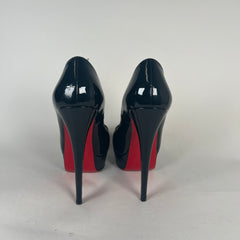 Christian Louboutin Lady Peep 150 Black Platform Heels Size 37