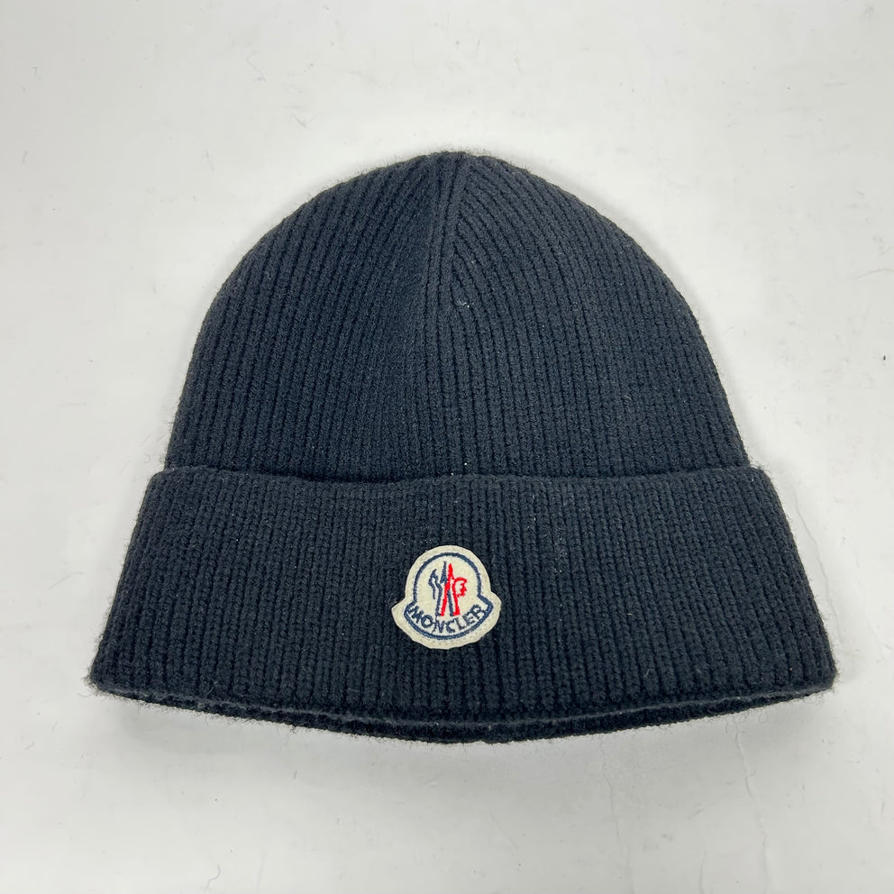 Moncler Black Logo Beanie