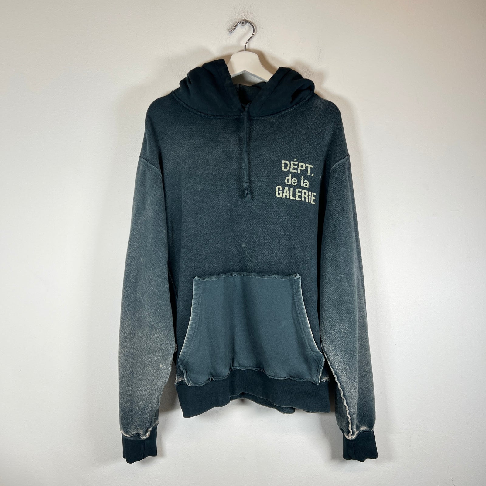 Gallery Dept Navy Reversible Logo Hoodie Size L
