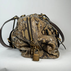 Prada Python Pione Pietre Shoulder Bag