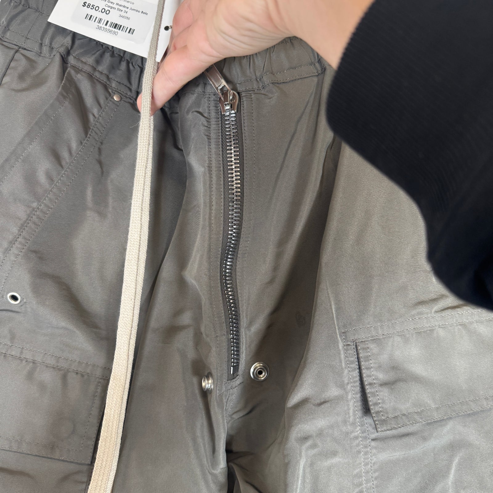 Rick Owens Grey Mainline Jumbo Bela Cargos Size 46