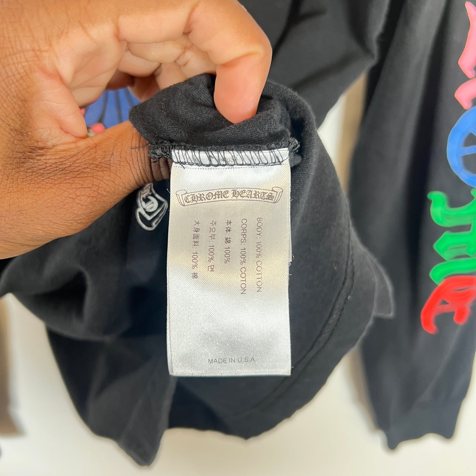 Chrome Hearts Black Multi Color Cemetery Cross Longsleeve Size L
