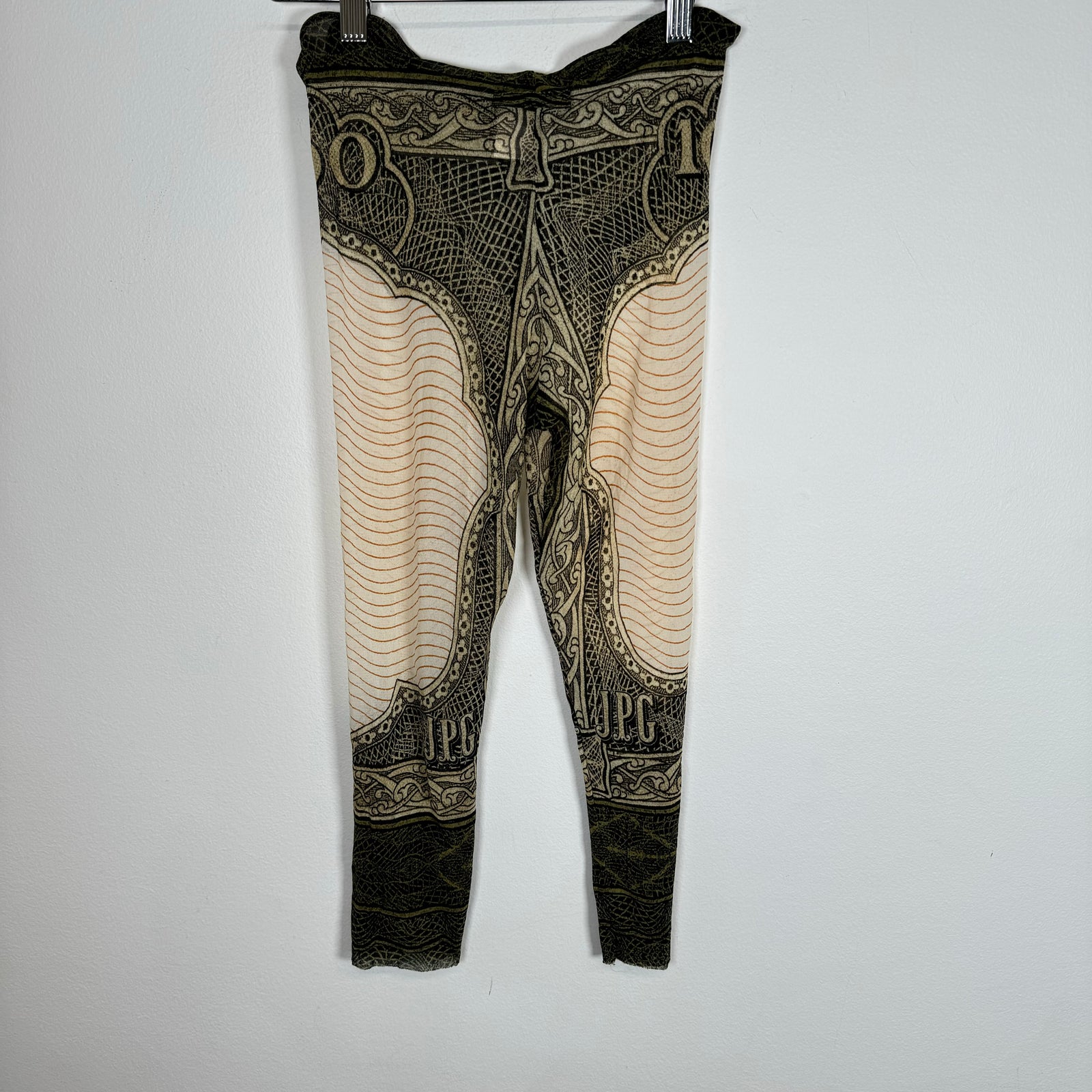 Jean Paul Gaultier Banknote Mesh Leggings Size L
