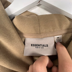 Essentials Brown Logo Hoodie Size M