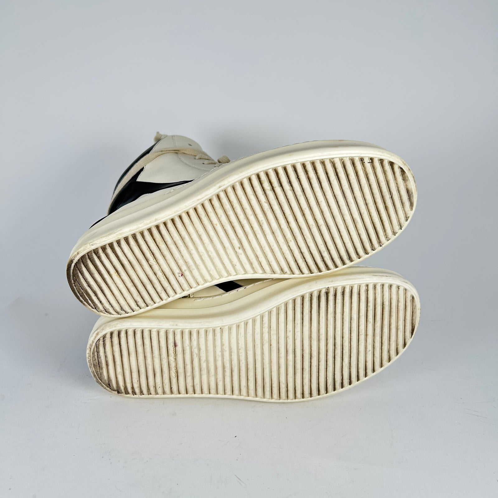 Rick Owens Milk/Black Geobaskets Size 43