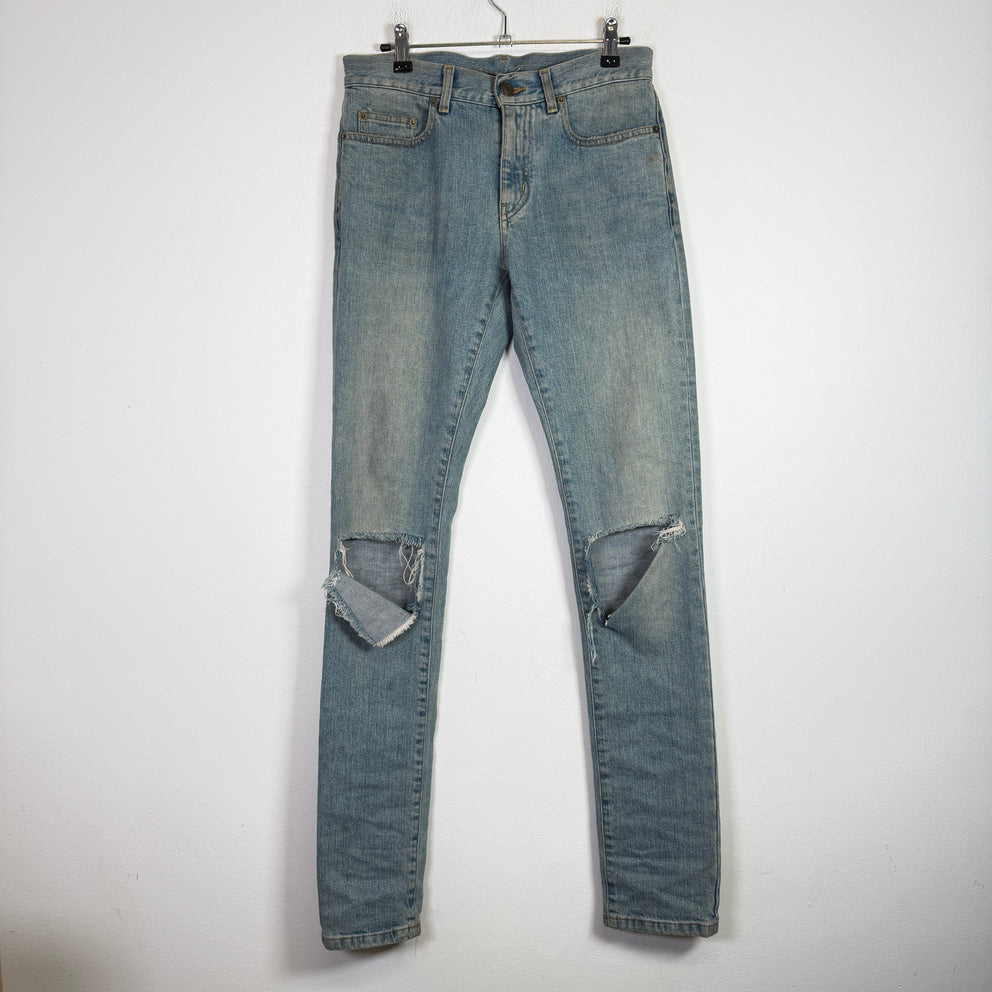 Saint Laurent SS15 D03 Mudwash Distressed Denim Jeans