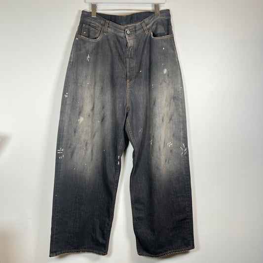 Acne Studios Black 2023M Distressed Baggy Jeans Size 33