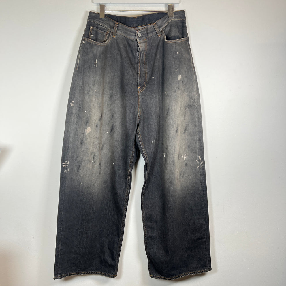 Acne Studios Black 2023M Distressed Baggy Jeans Size 33