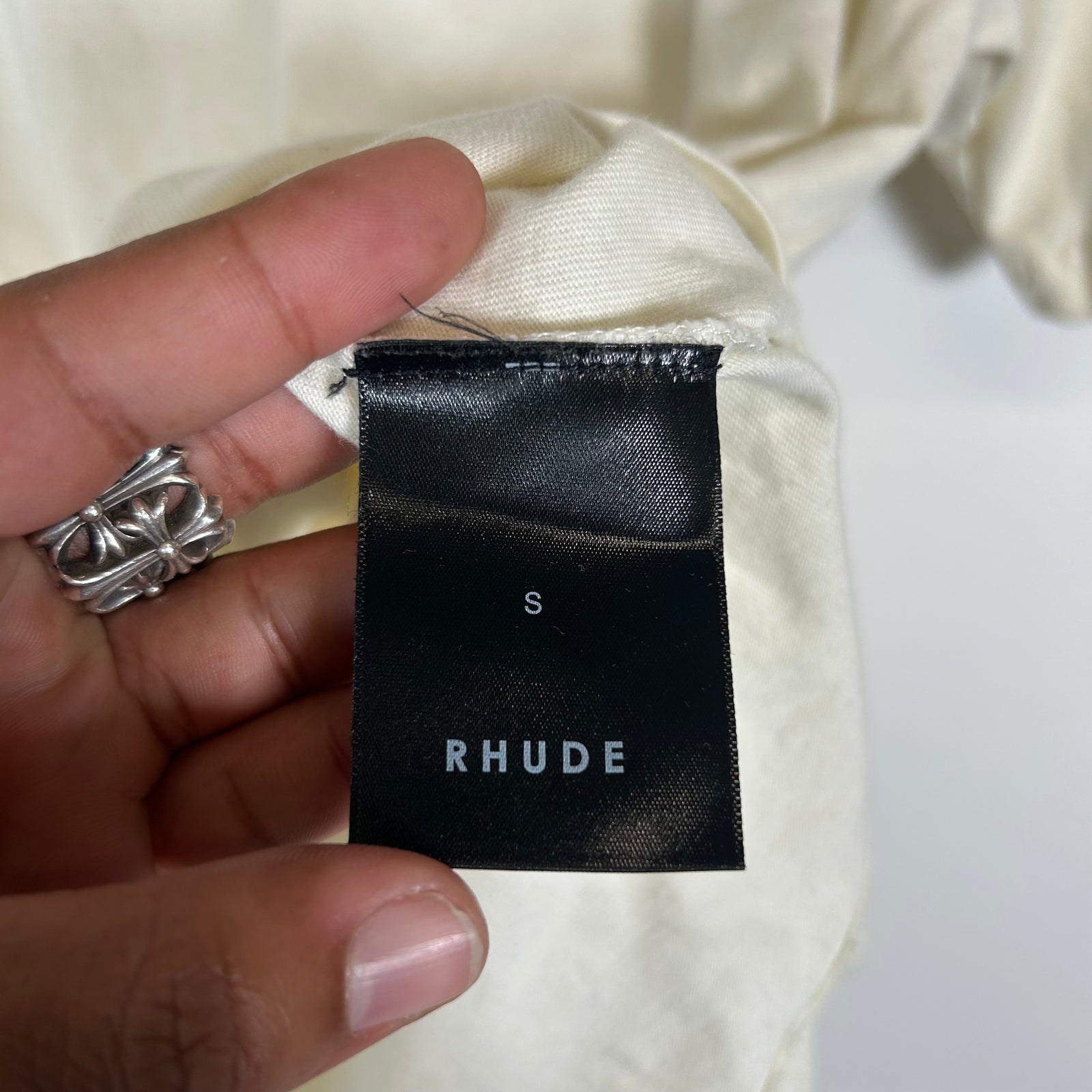 Rhude White Moonlight Logo T-Shirt Size S