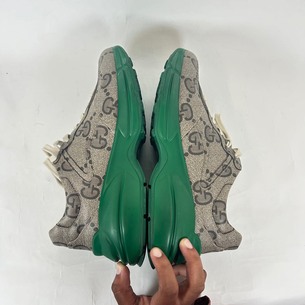 Gucci Green Jumbo GG Rhyton Sneaker Size 10.5