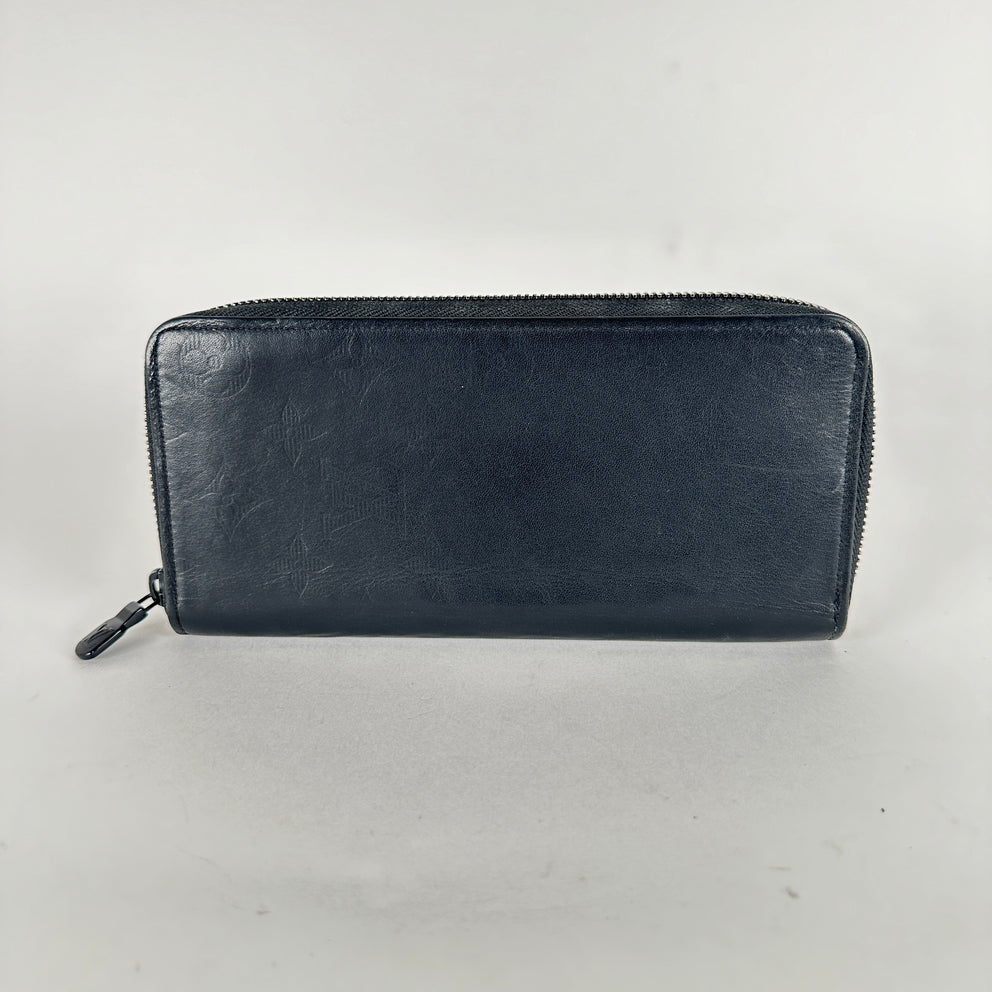 Louis Vuitton Black Shadow Monogram Zippy Wallet
