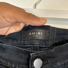 Amiri Black/Olive Green Bone Skinny Jeans Size 36