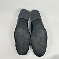 Ferragamo Black Pebble Leather Loafers Size 12