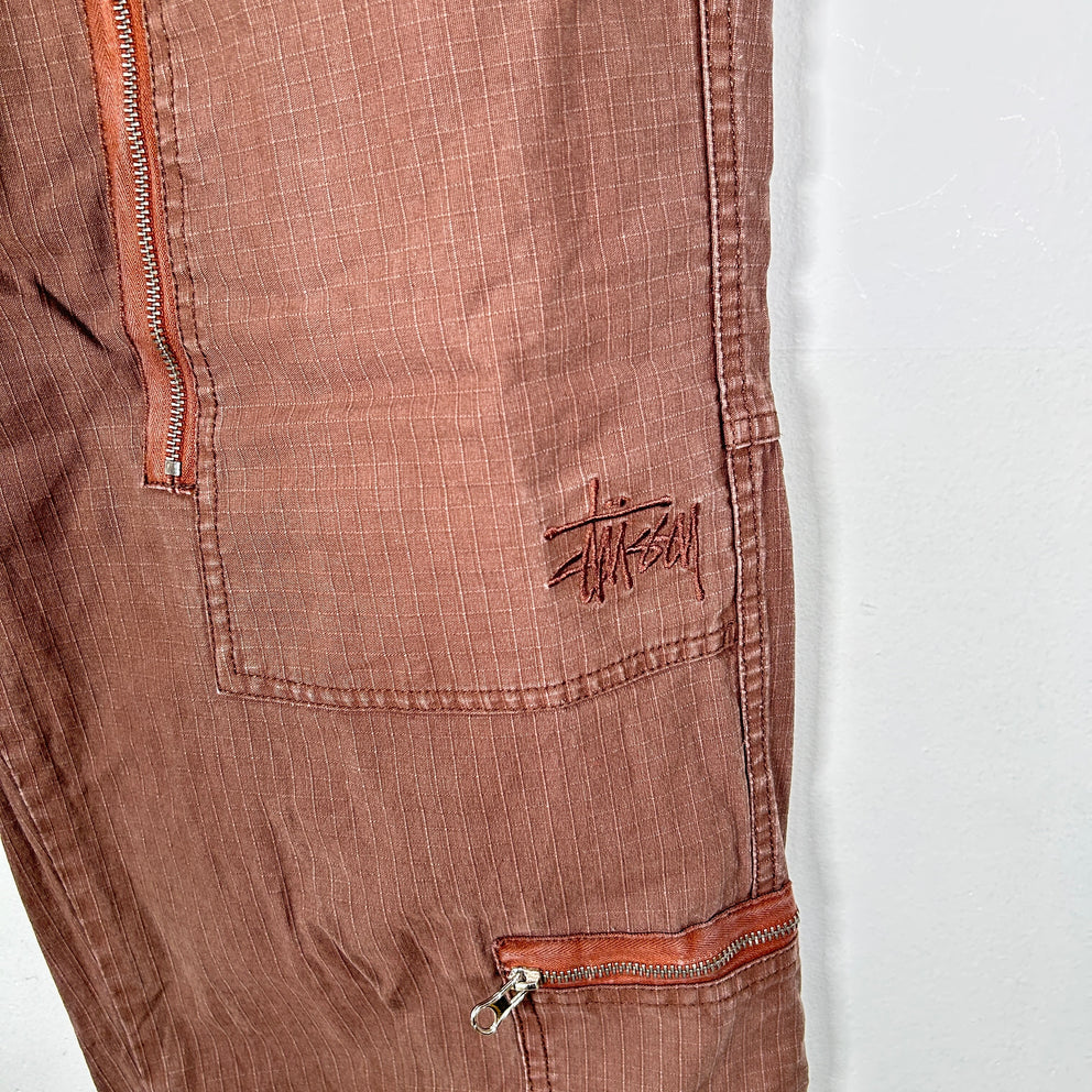 Stussy Brown Multi-Zip Cargo Pants Size 34