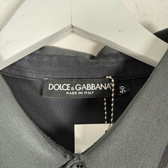 Dolce Gabbana 1/4 Button Black Polo Size M