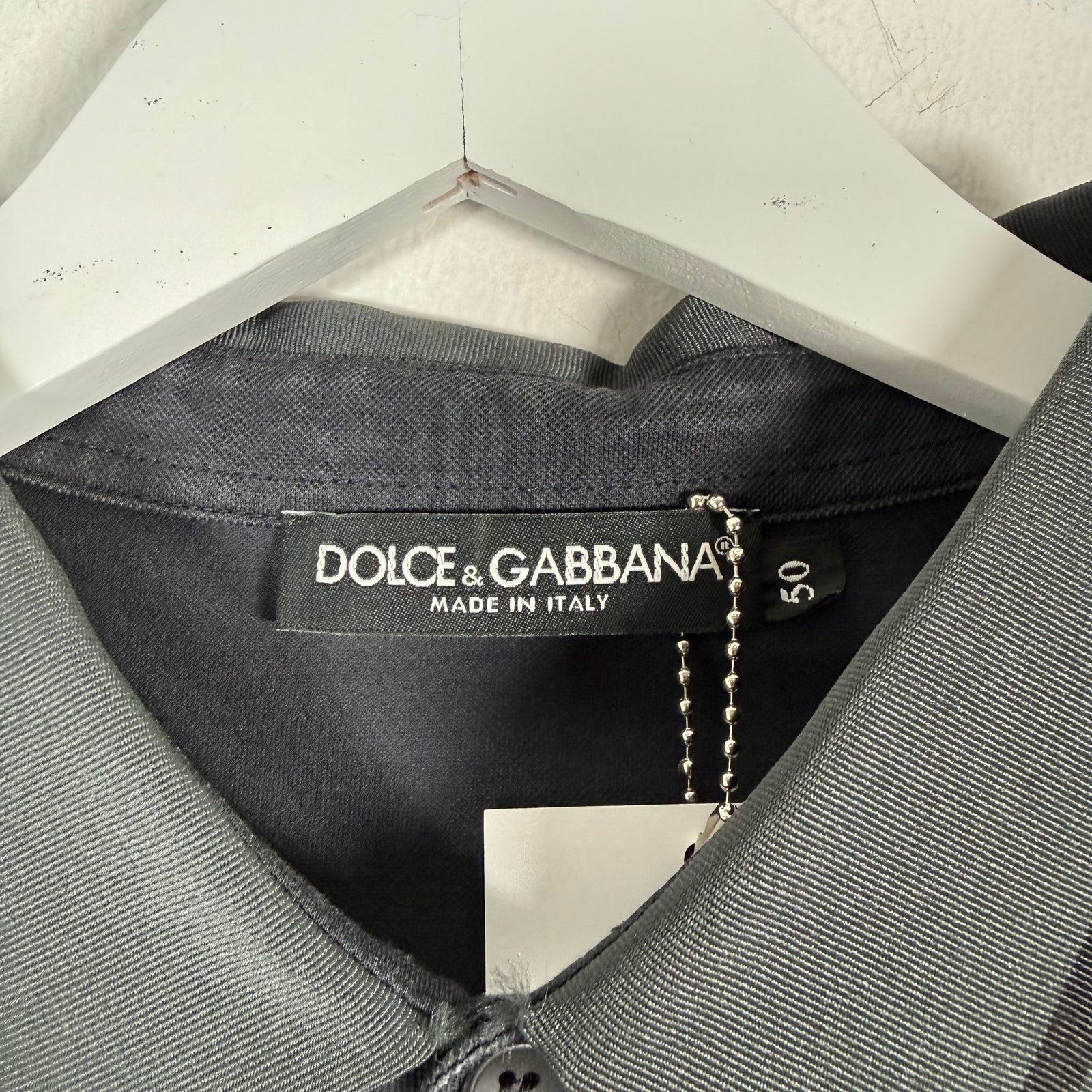 Dolce Gabbana 1/4 Button Black Polo Size M