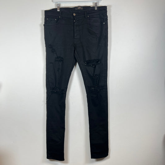 Amiri Black Distressed Thrasher Jeans Size 34