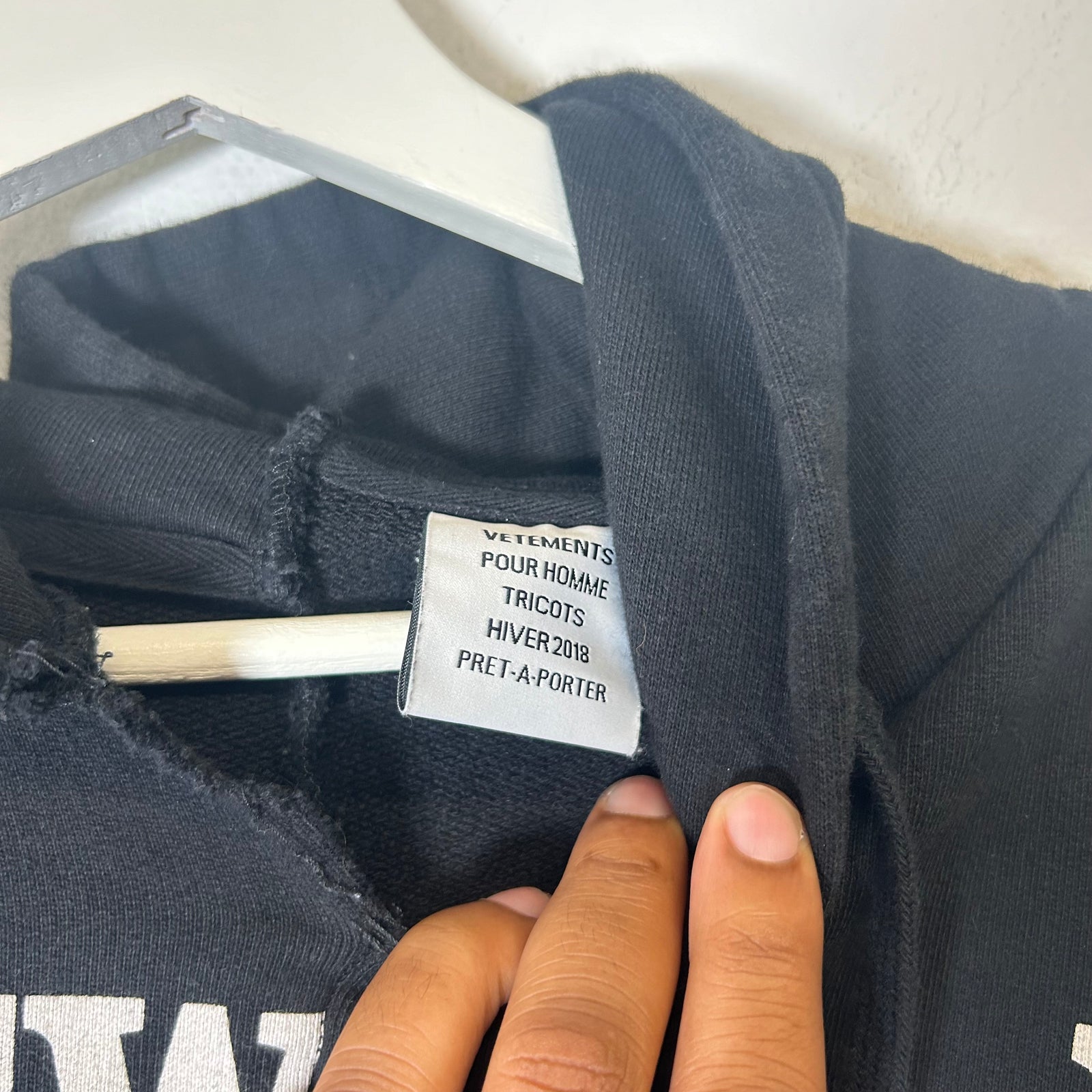 Vetements Black Antwerpen Deconstructed Hoodie Size S
